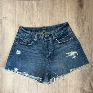 wild fable Distressed Dark Blue Denim Shorts